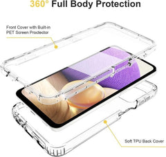 Galaxy A32 5G Rugged PC Front Bumper + Soft TPU Back Cover with Screen Protector