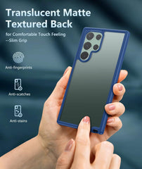 Galaxy S22 Ultra 5G Case: Full Drop Proof Protection Translucent Matte Textured Shockproof Protective Case - FNTCASE OFFICIAL