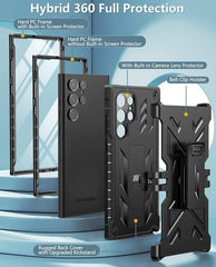 Galaxy S22 Ultra Extra Front Frame Cover with Belt-Clip Holster Black