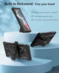 Galaxy S22 Ultra Extra Front Frame Cover with Belt-Clip Holster Black