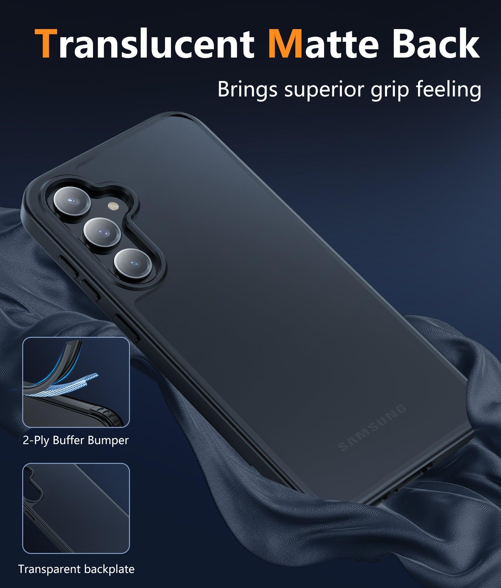Galaxy S23 FE Case: Translucent Matte Full Body Drop Protective
