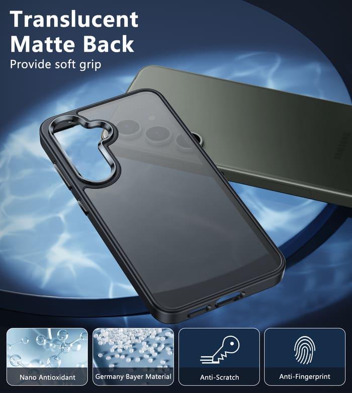 Galaxy S24 6.2 inches Case: Military Grade Shockproof Translucent Matte Case Rugged Full Body Drop Protection - FNTCASE OFFICIAL