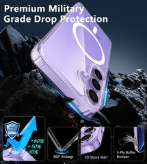 Galaxy S24 Clear Case: Magnetic Charging Shockproof Magsafe Support