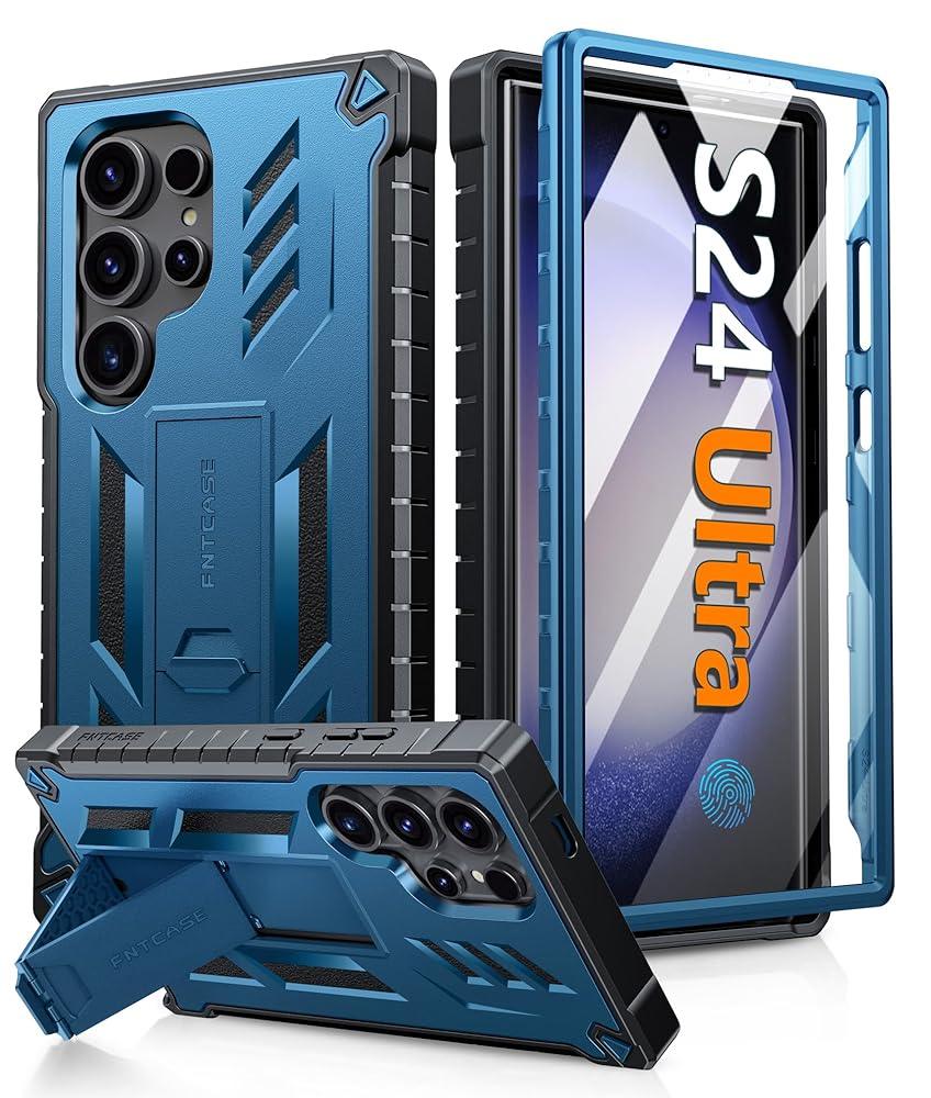 Galaxy S24 Ultra 5G Military Grade Rugged TPU Cover with Built-in Screen Protector and Kickstand FNTCASE OFFICIAL Galaxy S24 Ultra 5G Military Grade Rugged TPU Cover with Built-in Screen Protector and Kickstand FNTCASE OFFICIAL