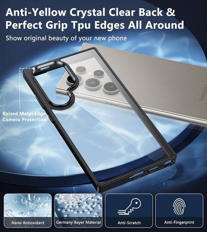For Samsung Galaxy S24 Ultra S23 Plus Slim TPU Bumper Case Metal Lens  Protector