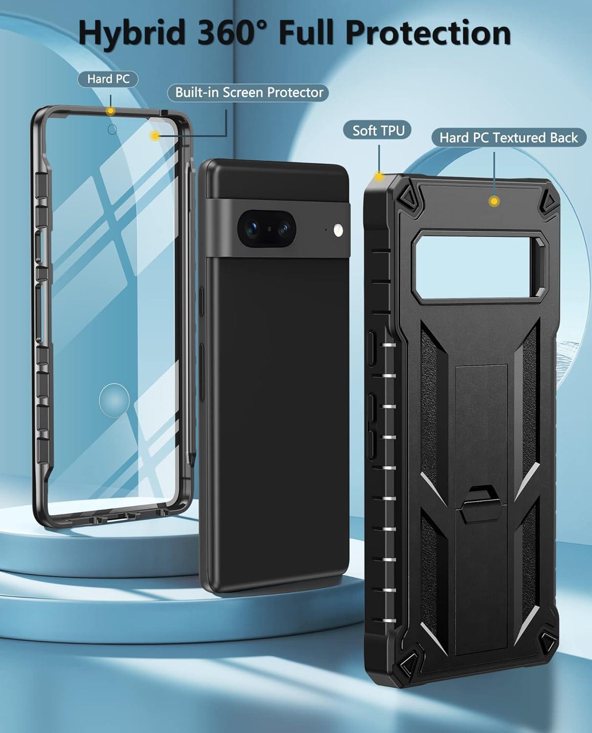 Case Fit for Google Pixel 7a 6.1 inch,Military Grade Shockproof Protection  Hybrid Armor Double Layer Hard PC + Soft TPU Drop Resistant