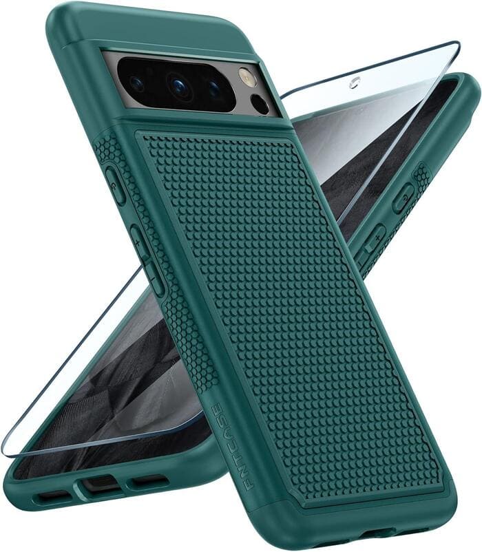Pixel 8 Pro Case Shock Protective with Anti-Slip Textured Back Green
