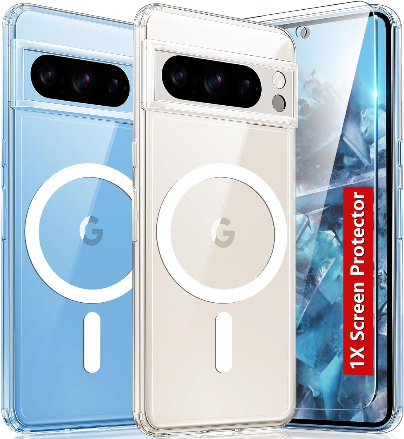 Pixel 8-Pro Case: Clear Magnetic Military Grade Drop Protective - FNTCASE OFFICIAL