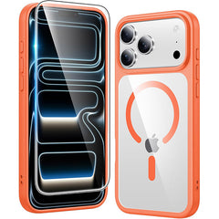 FNTCASE iPhone 17 Pro ケース: クリア 黄ばみ防止 マグネット式 ミリタリーグレード 落下保護 携帯電話カバー - 頑丈 耐衝撃 保護バンパー 透明