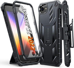 iPhone SE 2022 Phone Case with Belt Clip Holster, Kickstand