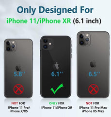 iPhone 11 iPhone XR 6.1 inch Case with Slidable Camera Lens Cover Black FNTCASE
