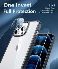 iPhone 12 Pro 6.1インチケース：黄ばみ防止クリア透明スリム保護ケース