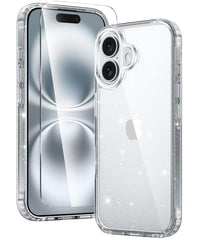 FNTCASE for iPhone 16 6.1 inch Clear Case: Wireless Charging Anti Yellowing Shockproof Phone Case