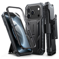 iPhone 18 Pro Max Case: Military Grade Rugged Cell Phone Cover with Kickstand and Belt Clip Holster