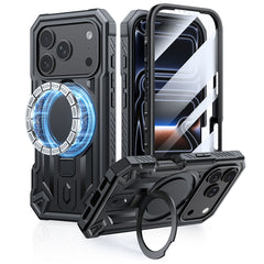 iPhone 18 Pro Case with Ring Holder Magnetic Kickstand Military Grade Shockproof Protective Rugged Cell Phone Cover