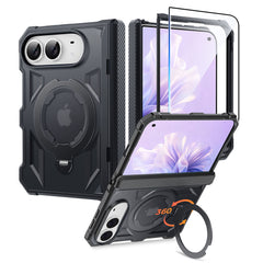 iPhone 18 Ultra 2026 with Hinge Protection Translucent Magnetic Rugged Case Featuring Ring Kickstand Military Grade Protection