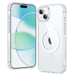 iPhone 15 Plus Clear Case: Magnetic Charging Anti Yellowing Shockproof Magsafe Support