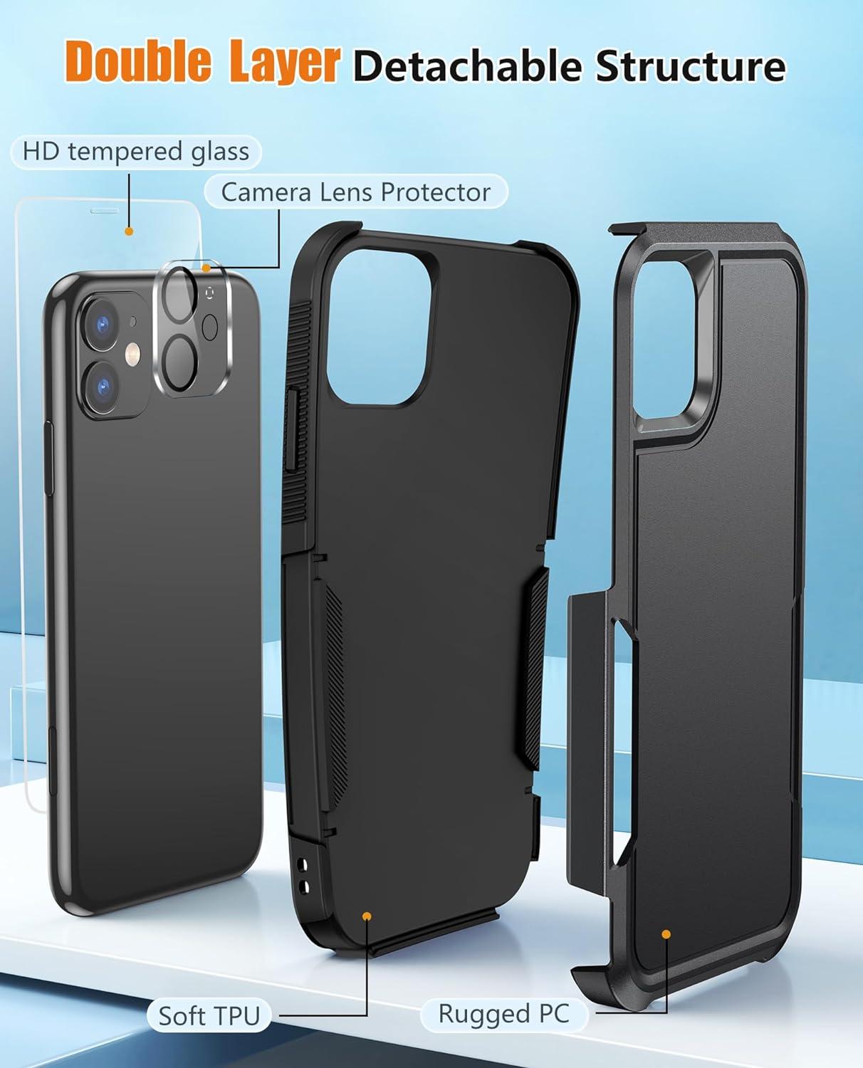 iPhone 11 6.1 inches Case: Shockproof Protective Military Grade Drop Dual Layer Case - FNTCASE OFFICIAL