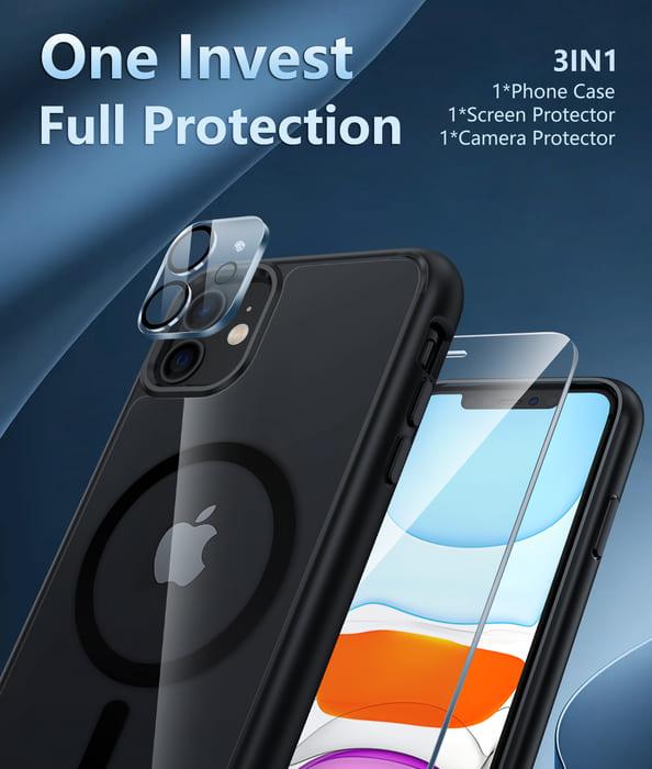 iPhone 11 Clear Case: Magnetic Charging Anti Yellowing Shockproof Magsafe Support - FNTCASE OFFICIAL
