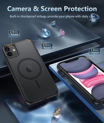 iPhone 11 Case: Magnetic Charging Shockproof Magsafe Support - Matte Black - FNTCASE OFFICIAL