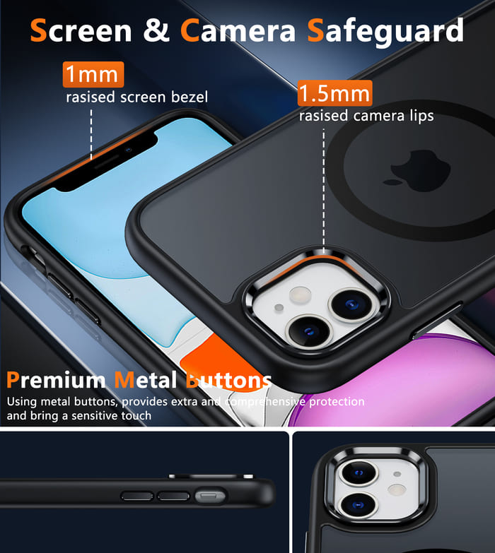 iPhone 11 Case: Magnetic Charging Magsafe Support - Matte Black