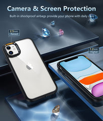 iPhone 11 クリアケース: ミリタリーグレードの落下保護、黄ばみ防止 6.1 インチ電話ケース