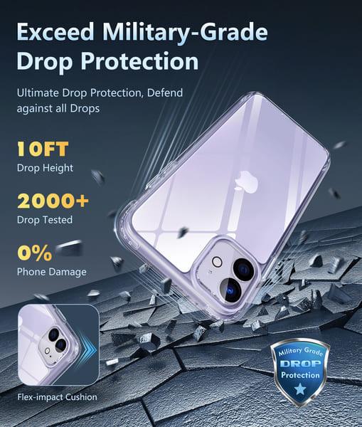 iPhone 11 Clear Case: Military Grade Drop Protection Anti Yellowing 6.1 inch Phone Case - FNTCASE OFFICIAL