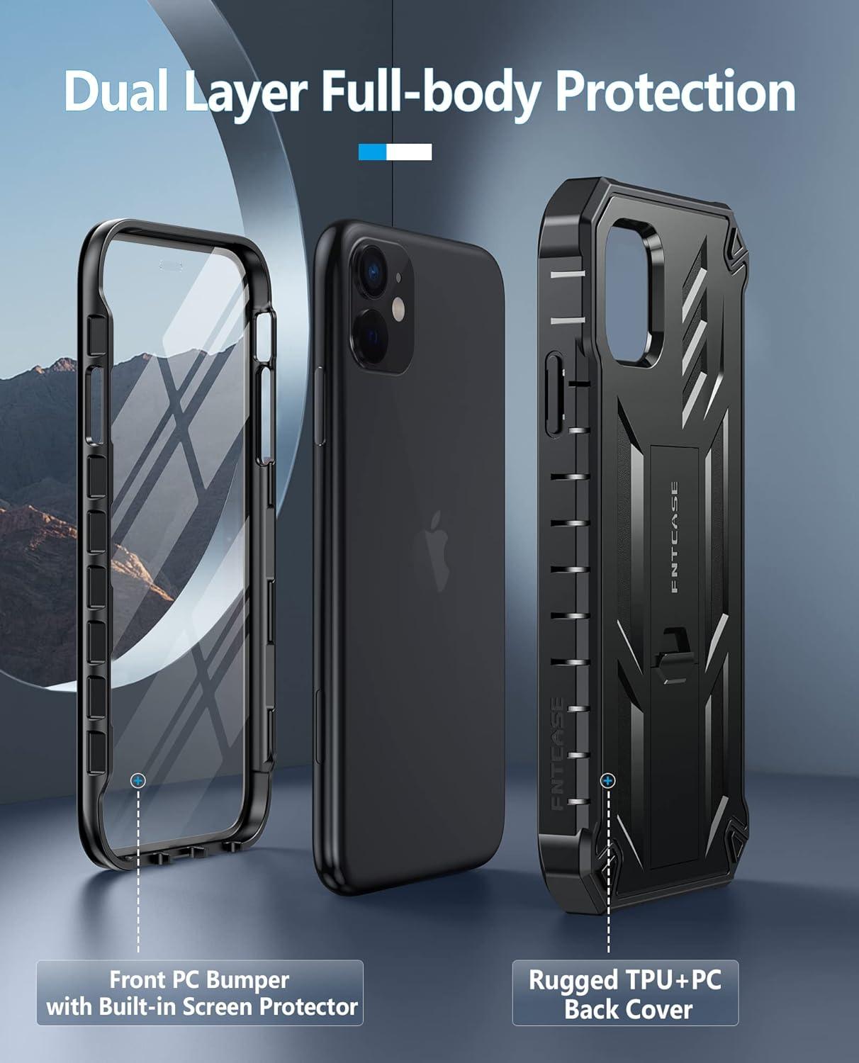 iPhone 11 iPhone XR Case with Kickstand Shockproof Military Grade Protective Cover - FNTCASE OFFICIAL