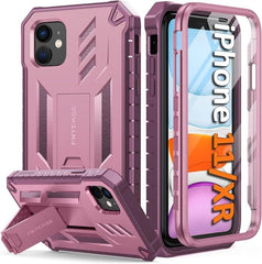 iPhone 11 iPhone XR Case with Built-in Screen Protector Kickstand FNTCASE