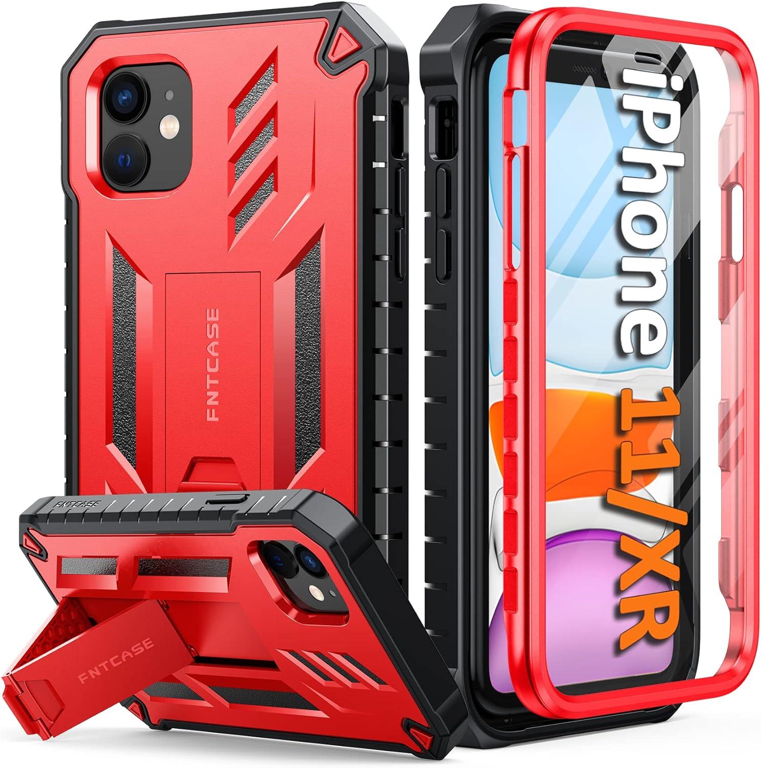 iPhone 11 iPhone XR Case with Built-in Screen Protector Kickstand
