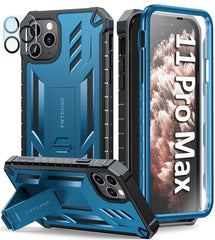 FNTCASE iPhone 11 Pro Max 6.5 inch Protective Case with Kickstand Blue