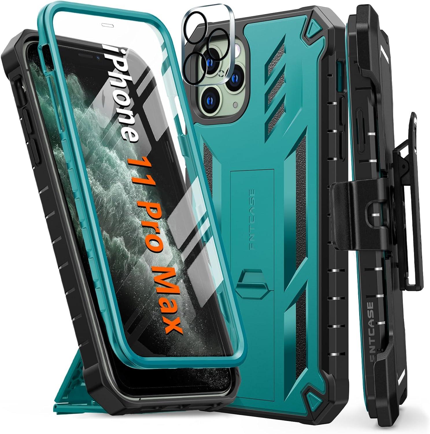 iPhone 11 Pro Max Protective Case with Belt Clip Holster Pea Green