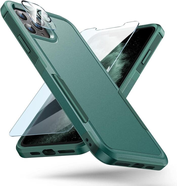 iPhone 11 Pro Max Case: Protective Phone Cover Dual Layer Protect Green
