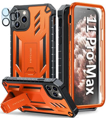 FNTCASE iPhone 11 Pro Max 6.5 inch Protective Case with Kickstand Orange