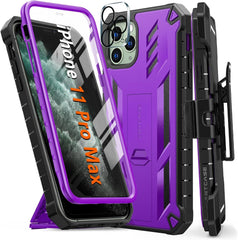 iPhone 11 Pro Max Protective Case with Belt Clip Holster Purple