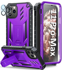 FNTCASE iPhone 11 Pro Max 6.5 inch Protective Case with Kickstand Purple