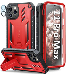 FNTCASE iPhone 11 Pro Max 6.5 inch Protective Case with Kickstand Red