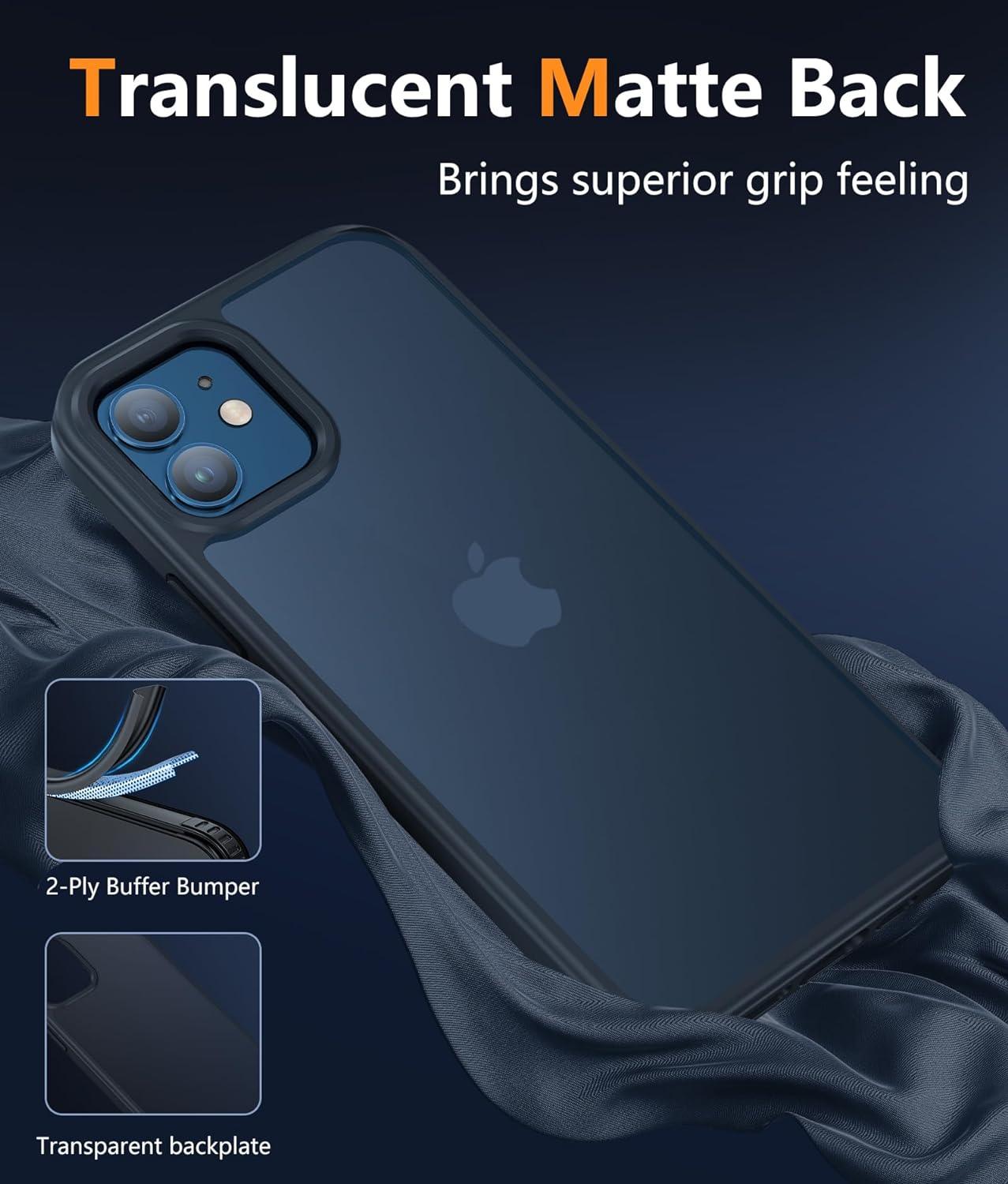 iPhone 12 Phone Case: Translucent Matte Full Body Drop Protective