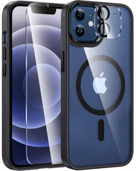 iPhone 12 Clear Case: Magnetic Charging Shockproof Magsafe Matte Black