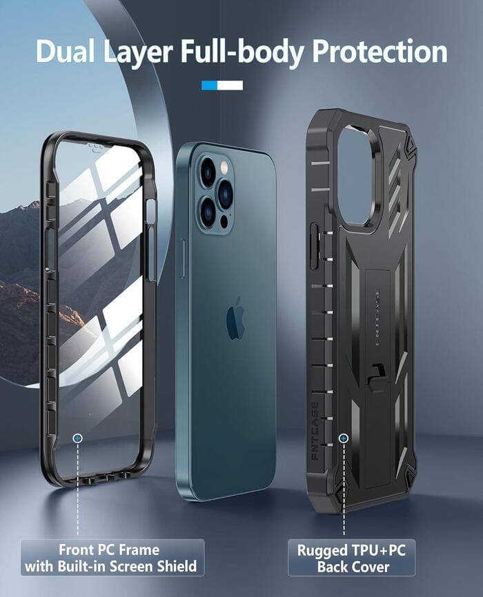 iPhone 12 Pro Max Case Military Grade Protection Mobile Cover with Kickstand