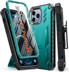 iPhone 12-Pro-Max Full-Body Dual Layer Protective Phone Case Green FNTCASE