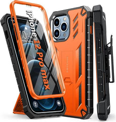 iPhone 12-Pro-Max Full-Body Dual Layer Protective Phone Case Orange FNTCASE