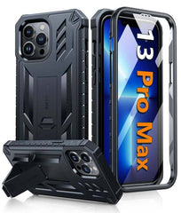 iPhone 13 Pro Max 6.7 inch Military Bumper Rugged Phone Case with Built-in Kickstand