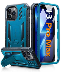 iPhone 13 Pro Max 6.7 inch Military Bumper Rugged Phone Case with Built-in Kickstand