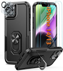 iPhone 13 iPhone 14 Shockproof Protective Case with Ring Stand