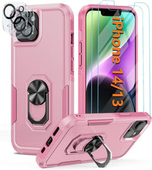 iPhone 13 iPhone 14 Shockproof Protective Case with Ring Stand