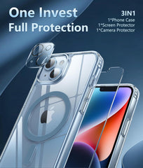 iPhone 14 iPhone 13 Clear Case: Magnetic Charging Anti Yellowing Shockproof Magsafe - FNTCASE OFFICIAL