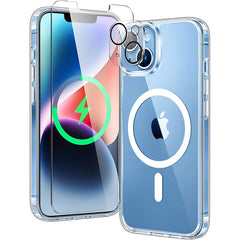 iPhone 14 iPhone 13 Clear Case: Magnetic Charging Anti Yellowing Shockproof Magsafe