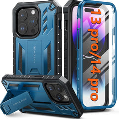 iPhone 14 Pro 13 Pro Case with Built-in Screen Protector, Stand