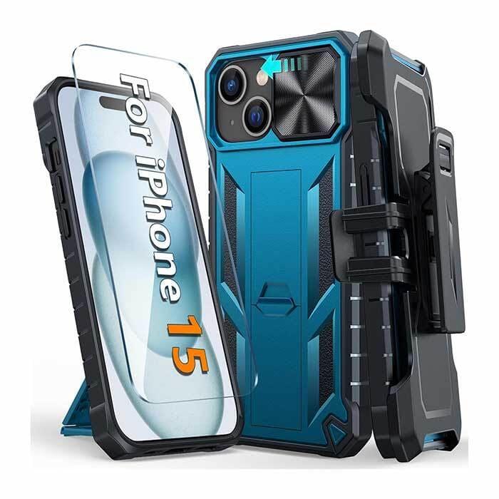 iPhone 15 6.1 inches Case: Rugged Protective Phone Case with Belt Clip Holster, Sliding Camera Lens Cover, and Kickstand – FNTCASE OFFICIAL iPhone 15 6.1 inches Case: Rugged Protective Phone Case with Belt Clip Holster, Sliding Camera Lens Cover, and Kickstand – FNTCASE OFFICIAL